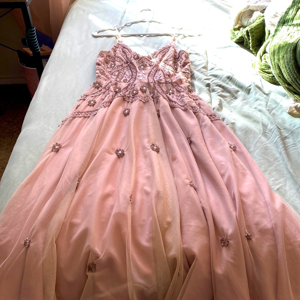 ASOS mauve/blush pink formal dress